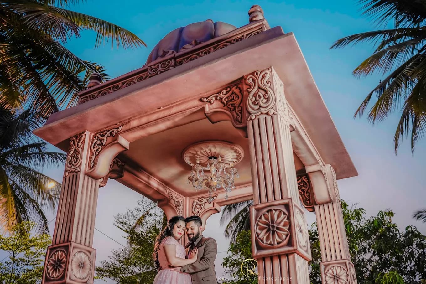 Regal Mandap Pre-Wedding Sunset Portrait