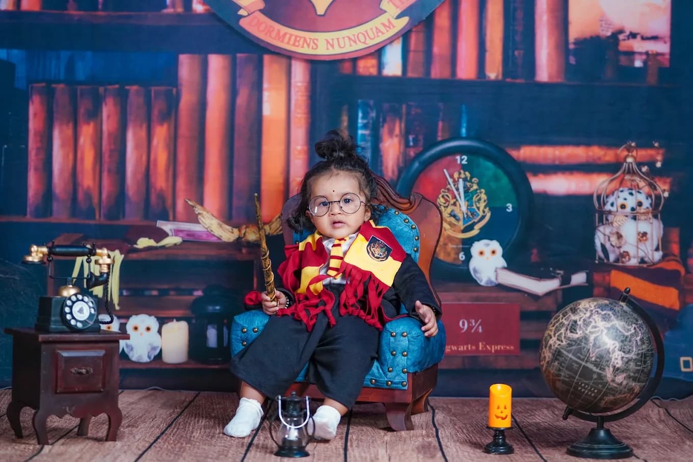 Harry Potter & Hogwarts Magic Themed Baby Shoot